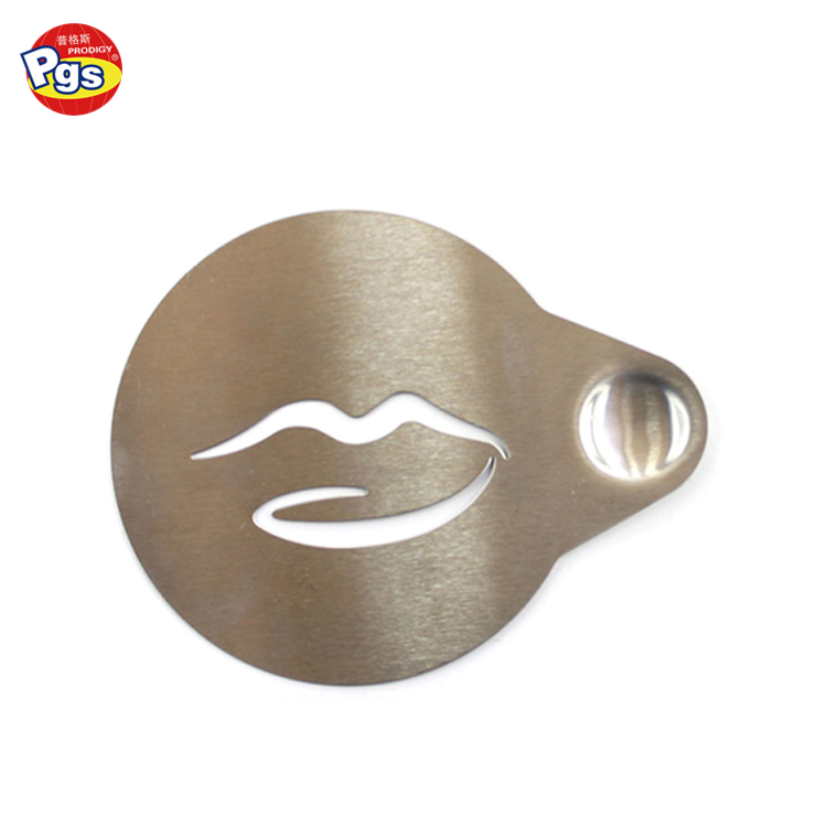 100mm round lip shape stainless steel coffee stencil