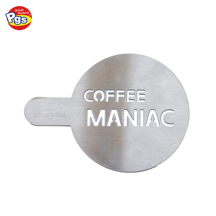 100mm round coffee maniac stainless steel stencil