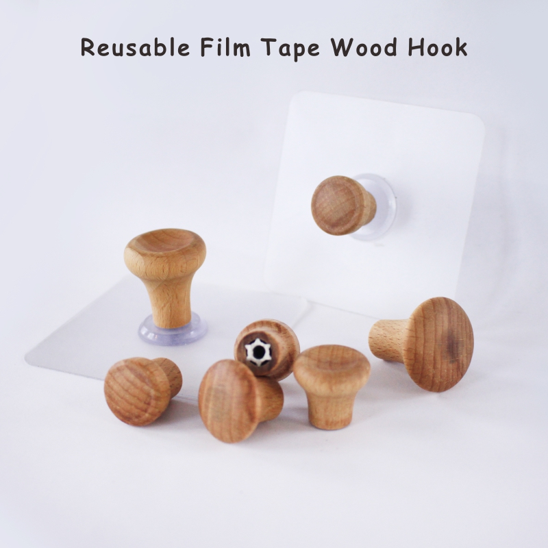adhesive hook wooden