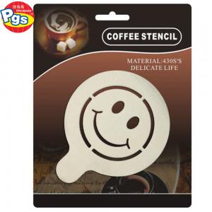 Round 100mm multi-use smile shape multipurpose coffee stencils with handle