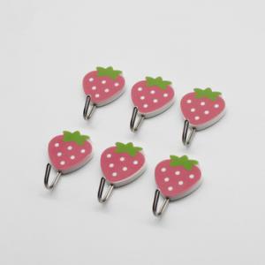 Strawberry Shaped Pattern Plastic light duty Wall Hook with Adhesion
