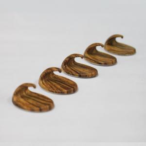 5pc ABS useful hooks with wooden printing