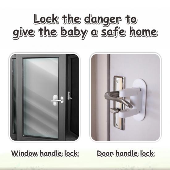 Adjustable Adhesive Door Guard Baby Safety Door Lever Lock