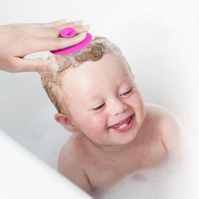  Hot Selling Powerful Cleaning Durable Soft Silicone Baby Shampoo Bath Brush 
