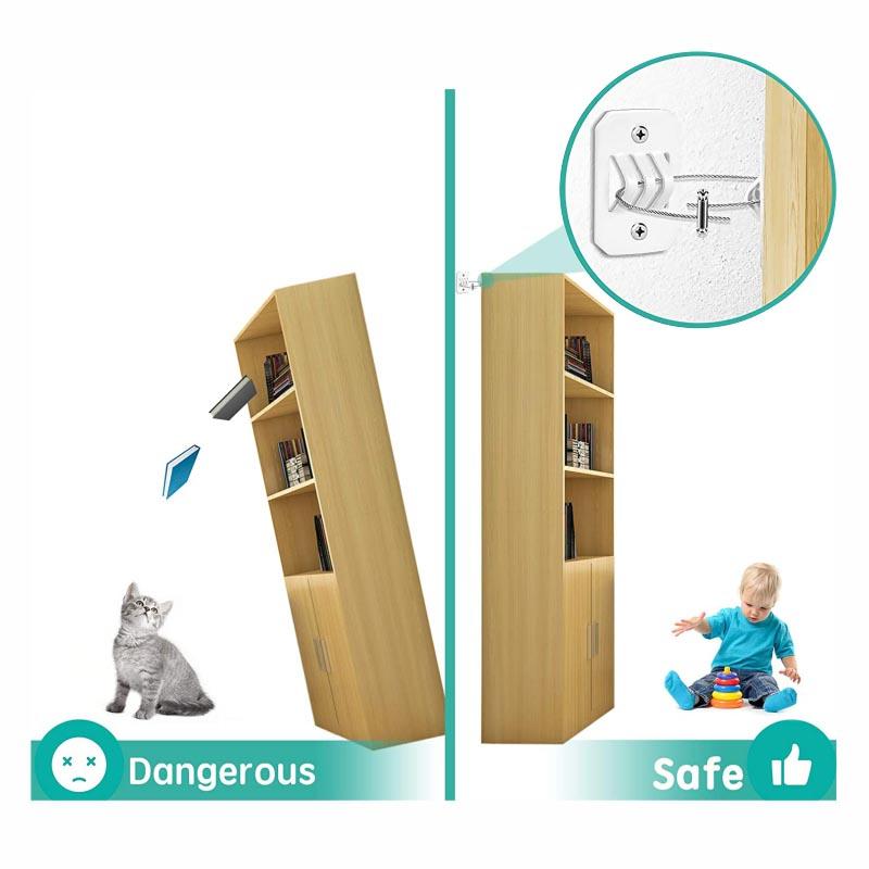 Baby Proofing Steel Anti Tip Furniture Anchors