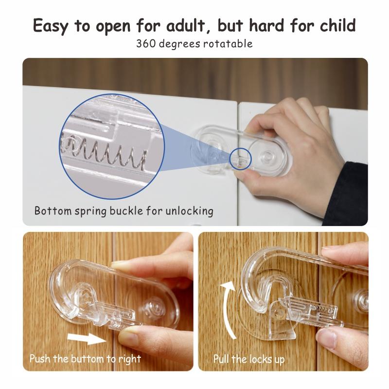 Adhesive Sliding Door Plastic Child Safety Cabinet Locks