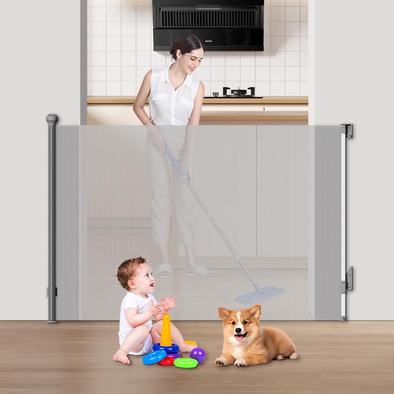 An easy-to-install retractable baby safety door
