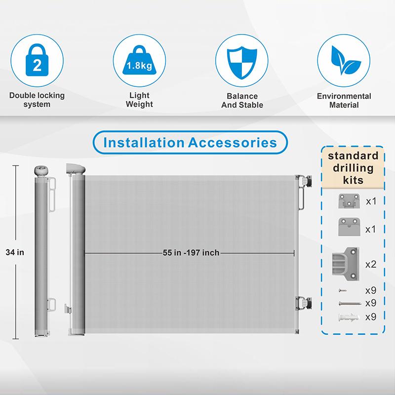 PVC Retractable Mesh Safety Gate